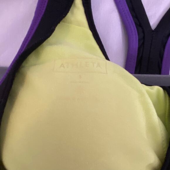 Athleta Tankini Top Womens Small Racer Back Multicolor Abstract Print Molded Cup - Picture 7 of 11